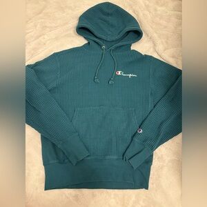 Champion green waffle texture hoodie - size small